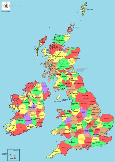 english counties map of england